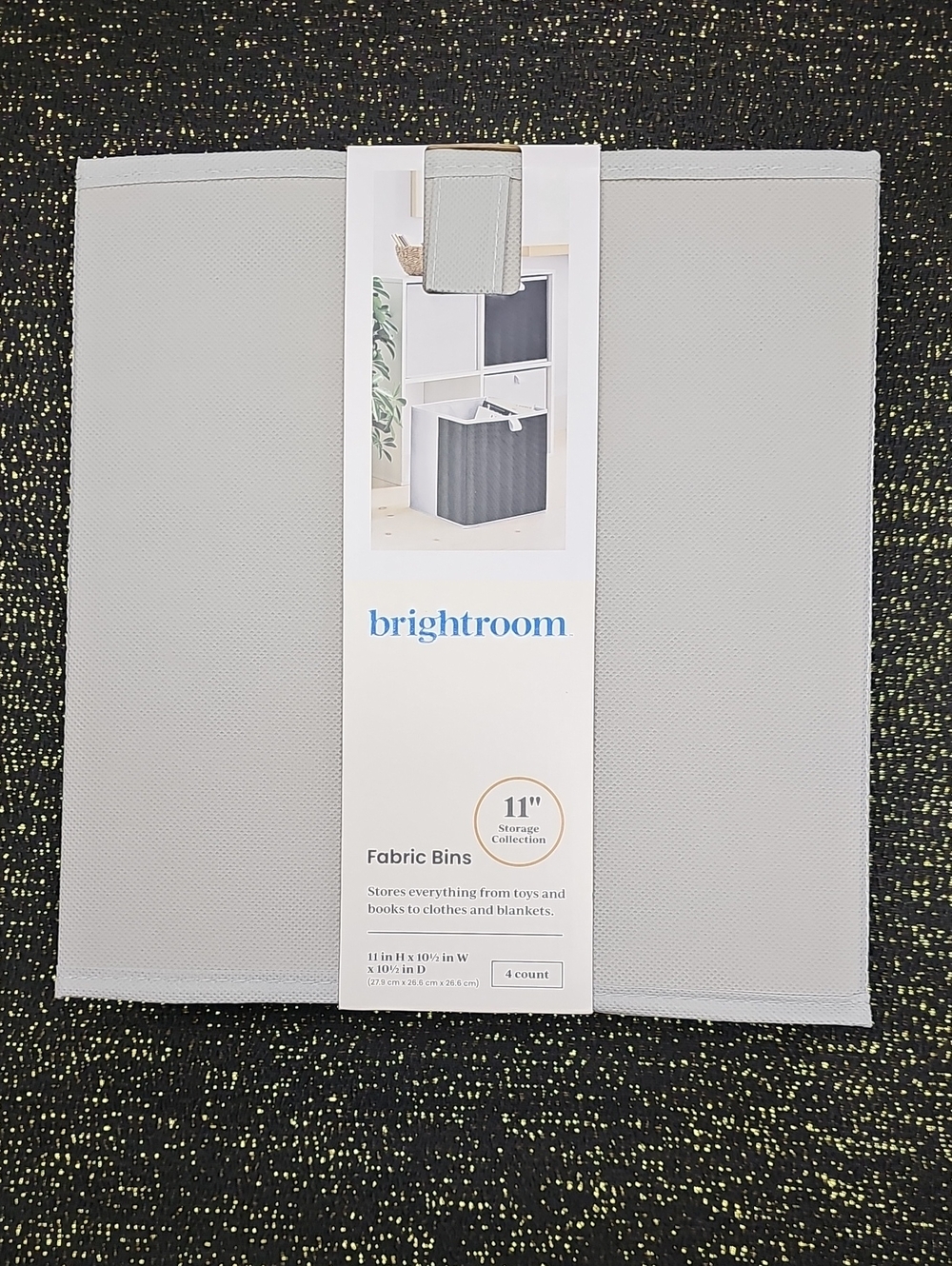 Light Gray Fabric Storage Bin - 11"